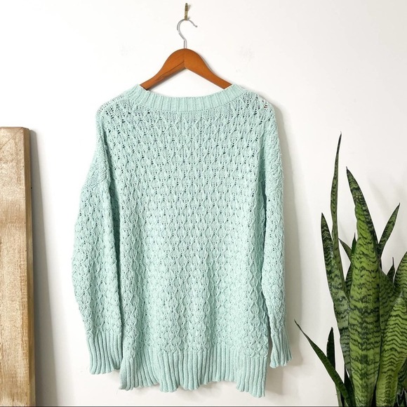 Seven7 Textured Chenille Sweater in Mint L Large - Picture 9 of 10